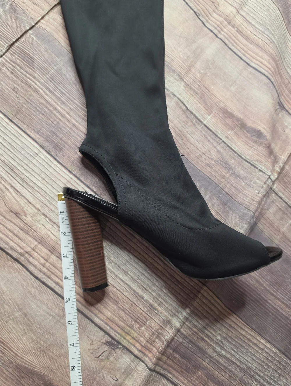 Cape Robbin Connie-11 Green Over-the-Knee Peep Toe Stretch Boots